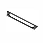 Puxador Duplo Para Porta 60cm Aço Inox Preto Fosco Orfeu