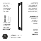 Puxador Duplo Para Porta 80cm Aço Inox Preto Fosco Orfeu