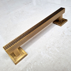 Puxador Duplo Porta Pivotante Correr Mônaco 300mm Café Escova