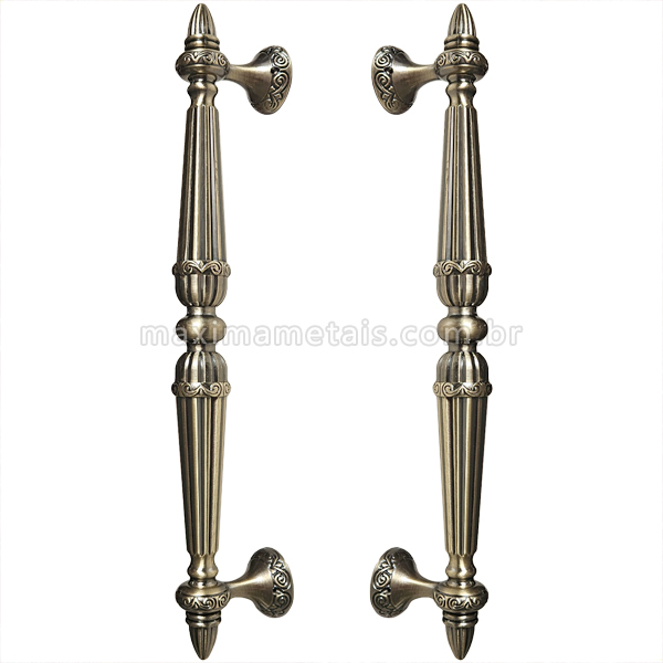 Puxador Duplo Porta Pivotante Correr Rústico Linea  Bronze An