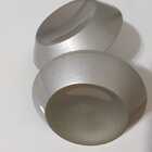 Puxador Duplo Redondo De Madeira Para Porta De Vidro Prata