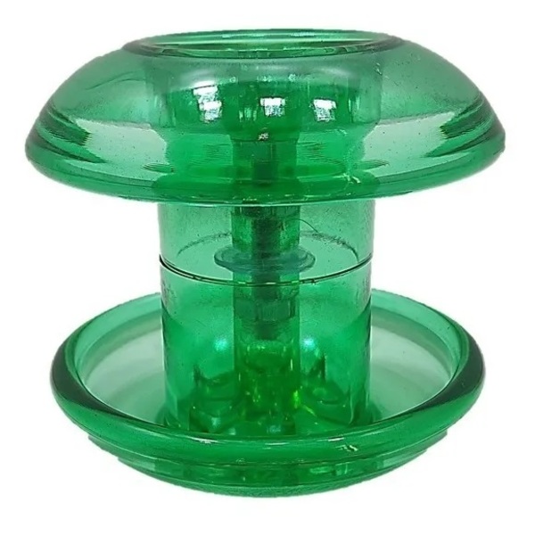 Puxador Duplo Redondo De Resina Para Porta De Vidro Verde Gra