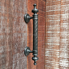 Puxador duplo rústico colonial porta pivotante ou de correr n