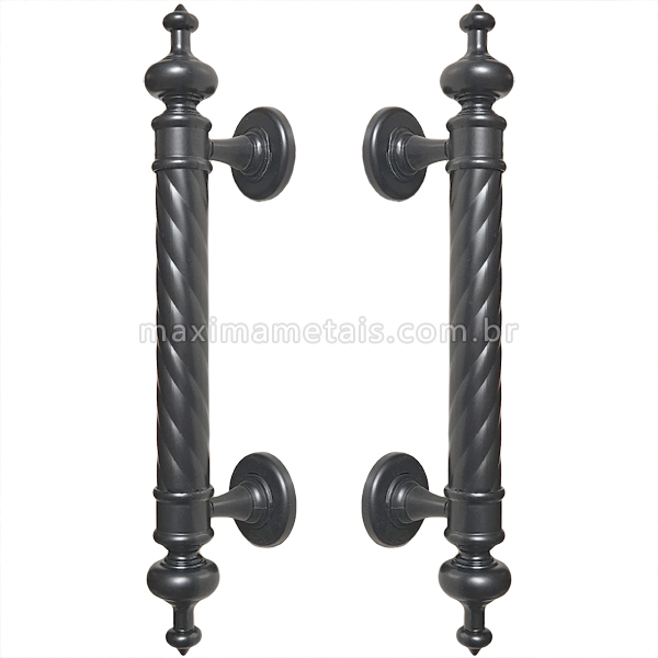 Puxador duplo rústico colonial porta pivotante ou de correr n