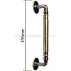 Puxador Duplo Rústico Germany  Bronze Antigo 195mm Porta Pivo