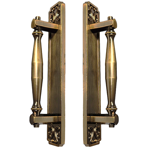 Puxador Duplo Strauss 250mm Café Antigo Porta Pivotante Corre