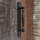 Puxador Duplo Strauss 250mm Preto Fosco Porta Pivotante Corre