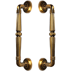 Puxador Duplo Victoria 305mm Café Antigo Porta Pivotante Corr