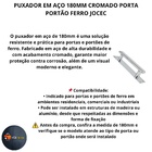 Puxador Em Aço 180mm Cromado Porta Portão Ferro Jocec 120106