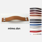 Puxador Four 4 Parafusos - Couro Legítimo Azul Marinho - Para