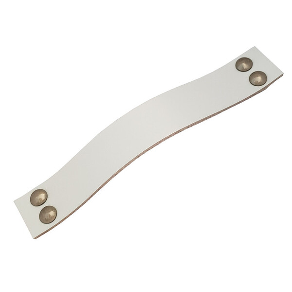 Puxador Four 4 Parafusos - Couro Legítimo Cinza - Parafuso Ou