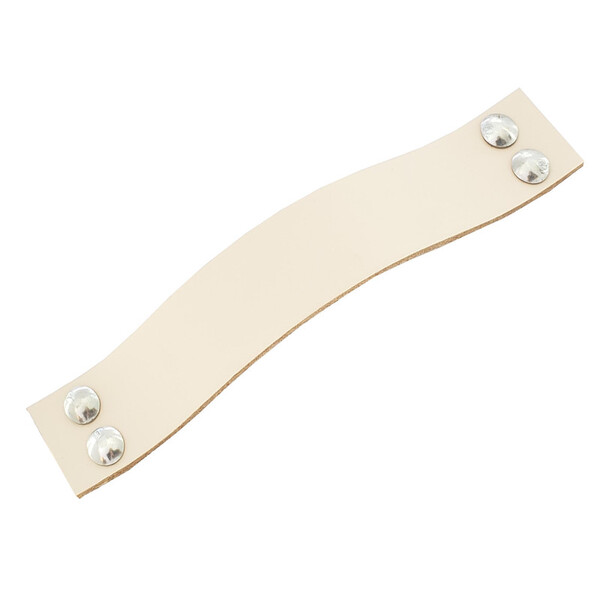 Puxador Four 4 Parafusos - Couro Legítimo Creme - Parafuso Pr