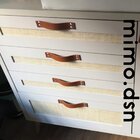 Puxador Four 4 Parafusos - Couro Legítimo Marrom - Parafuso C