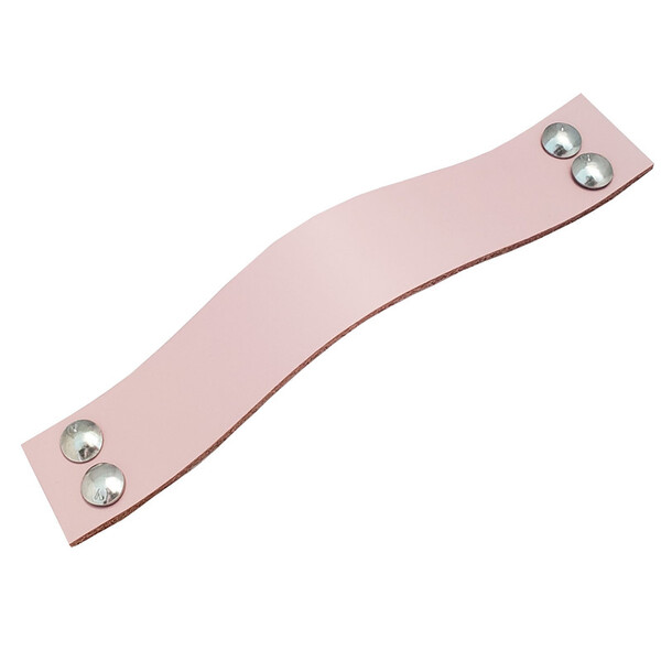 Puxador Four 4 Parafusos - Couro Legítimo Rosa - Parafuso Pra