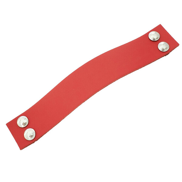 Puxador Four 4 Parafusos - Couro Legítimo Vermelho - Parafuso