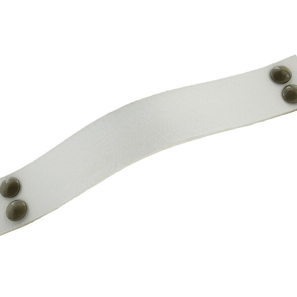 Puxador Four 4 Parafusos - Textura De Couro Branco - Parafuso