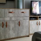 Puxador Four 4 Parafusos - Textura De Couro Preto - Parafusos