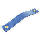 Puxador Full Parafuso - Couro Legítimo Azul - Parafuso Ouro V