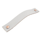 Puxador Full Parafuso - Couro Legítimo Cinza - Parafuso Rose