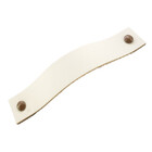 Puxador Full Parafuso - Couro Legítimo Creme - Parafuso Marrom