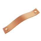 Puxador Full Parafuso - Couro Legítimo Marrom - Parafuso Cobre