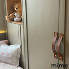 Puxador Full Parafuso - Couro Legítimo Rosa - Parafuso Dourado