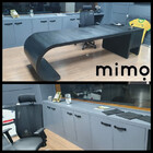 Puxador Full Square 05 - Couro Legítimo - Cor  Cinza