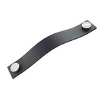 Puxador Full Tampa - Textura De Couro Preto - Tampa Cromada