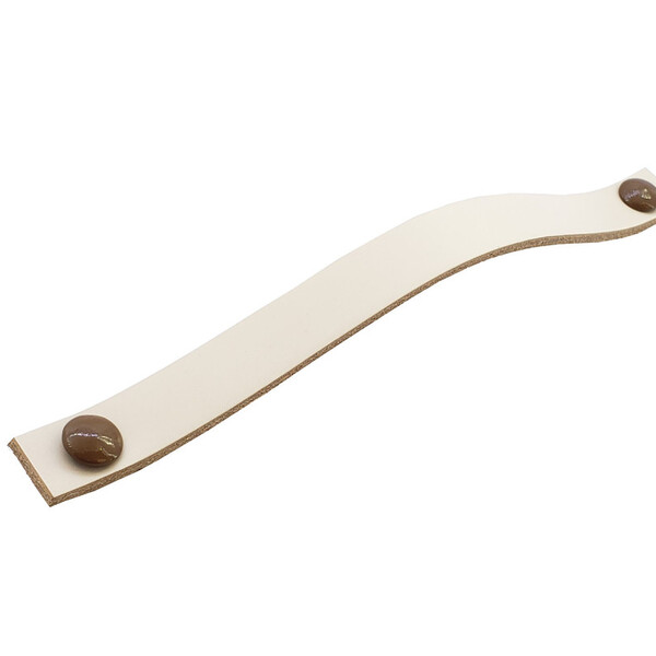 Puxador Fullfi Parafuso - Couro Legítimo Creme - Parafuso Mar