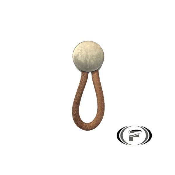 Puxador Fune Couro Niquel Velho Zen Zp1795