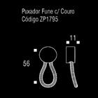 Puxador Fune Cromo Com Couro Marrom 56mm - Zen Design