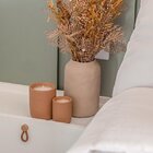 Puxador Fune Ponto Couro Marrom Dourado Fosco Zen Unico