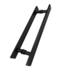 Puxador H Duplo 40x30cm Reto Barra Chata Para Porta De Vidro