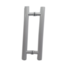 Puxador H Duplo 40x30cm Tubular Redondo Para Porta De Vidro E