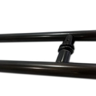 Puxador H Duplo 40x30cm Tubular Redondo Para Porta De Vidro E