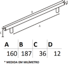 Puxador Il01 Cromado 160mm Italy Line