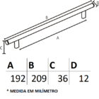 Puxador Il01 Escovado 192mm Italy Line