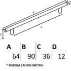 Puxador Il 01 Cromado 64mm Italy Line