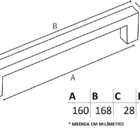 Puxador Il 080 - Dourado - 160mm