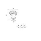 Puxador Il 4508 Cristal Base Cromada Italy Line Unico