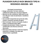 Puxador Inox Branco Tipo H - Redondo Porta Vidro Temperado Ma