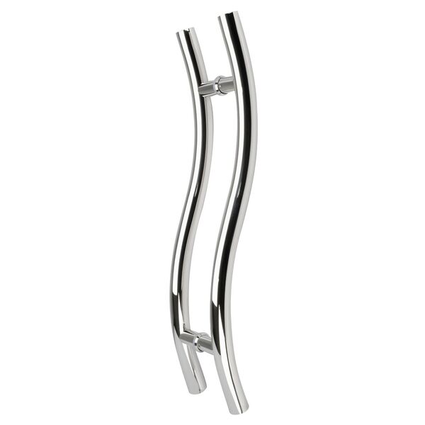 Puxador Inox Para Porta Madeira E Vidro Curvo S 20x30cm H27