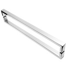 Puxador Inox Para Porta Madeira E Vidro Retangular U Barra Ch