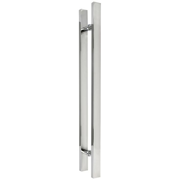 Puxador Inox Para Porta Madeira E Vidro Reto Barra Chata 1x1,