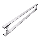 Puxador Inox Para Porta Pivotante Madeira Vidro 2 Metro