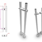 Puxador Inox Tubular Modelo Ajustável Em 60cm