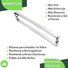 Puxador Inox U Para Porta Pivotante Alto Brilho 70cm