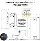 Puxador Linea Alumínio Porta Portao 198mm Preto Udinese