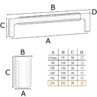 Puxador Móveis Zigrinato Il1780  224mm Bronze Esc( Dourado )