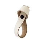 Puxador Nó Parafuso - Couro Legítimo Creme - Parafuso Preto